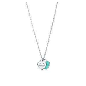 Tiffany & Co. Silver and Teal Heart Necklace